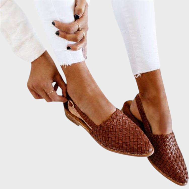 Hanne | Komfortable vævede balletsko med bælte