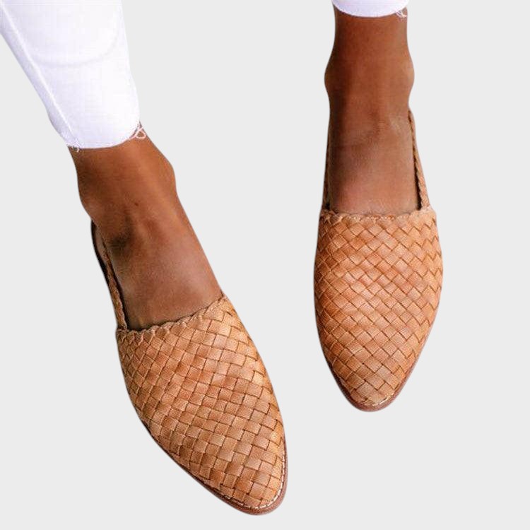 Hanne | Komfortable vævede balletsko med bælte