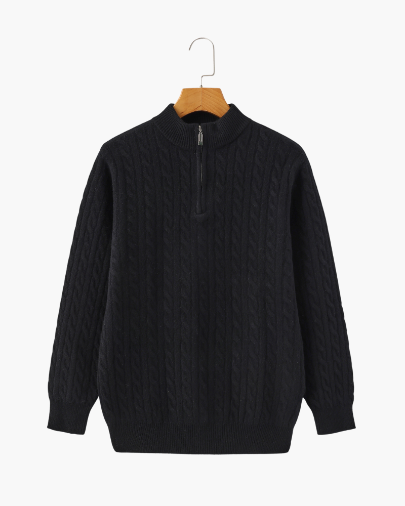 Larsen™ | 100% Cashmere Vævet Halv Lynlås
