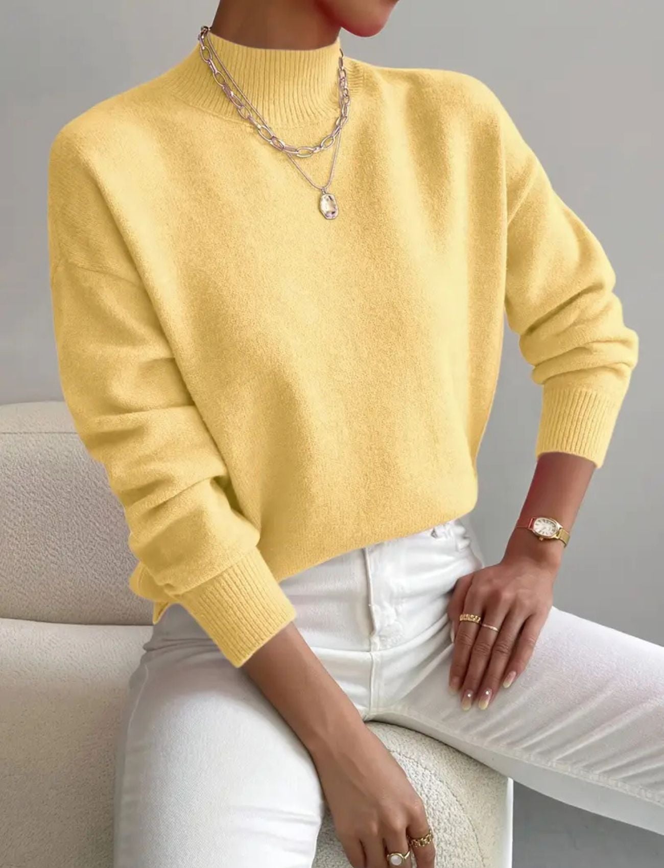 Ingrid™ - Elegant sweater med høj hals og god pasform