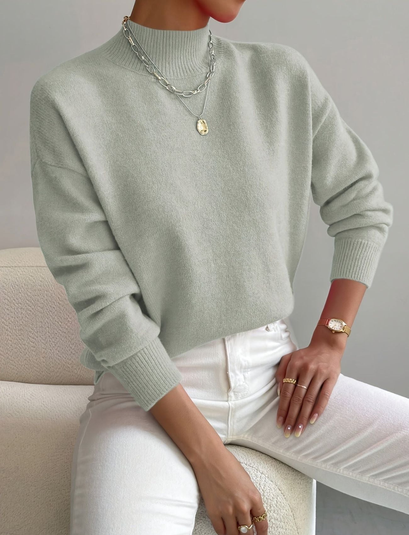 Ingrid™ - Elegant sweater med høj hals og god pasform