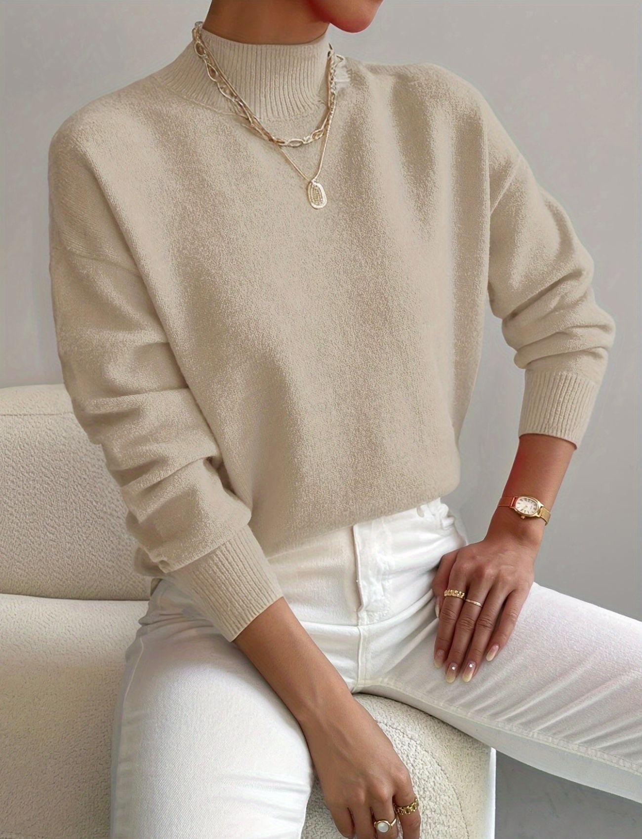 Ingrid™ - Elegant sweater med høj hals og god pasform