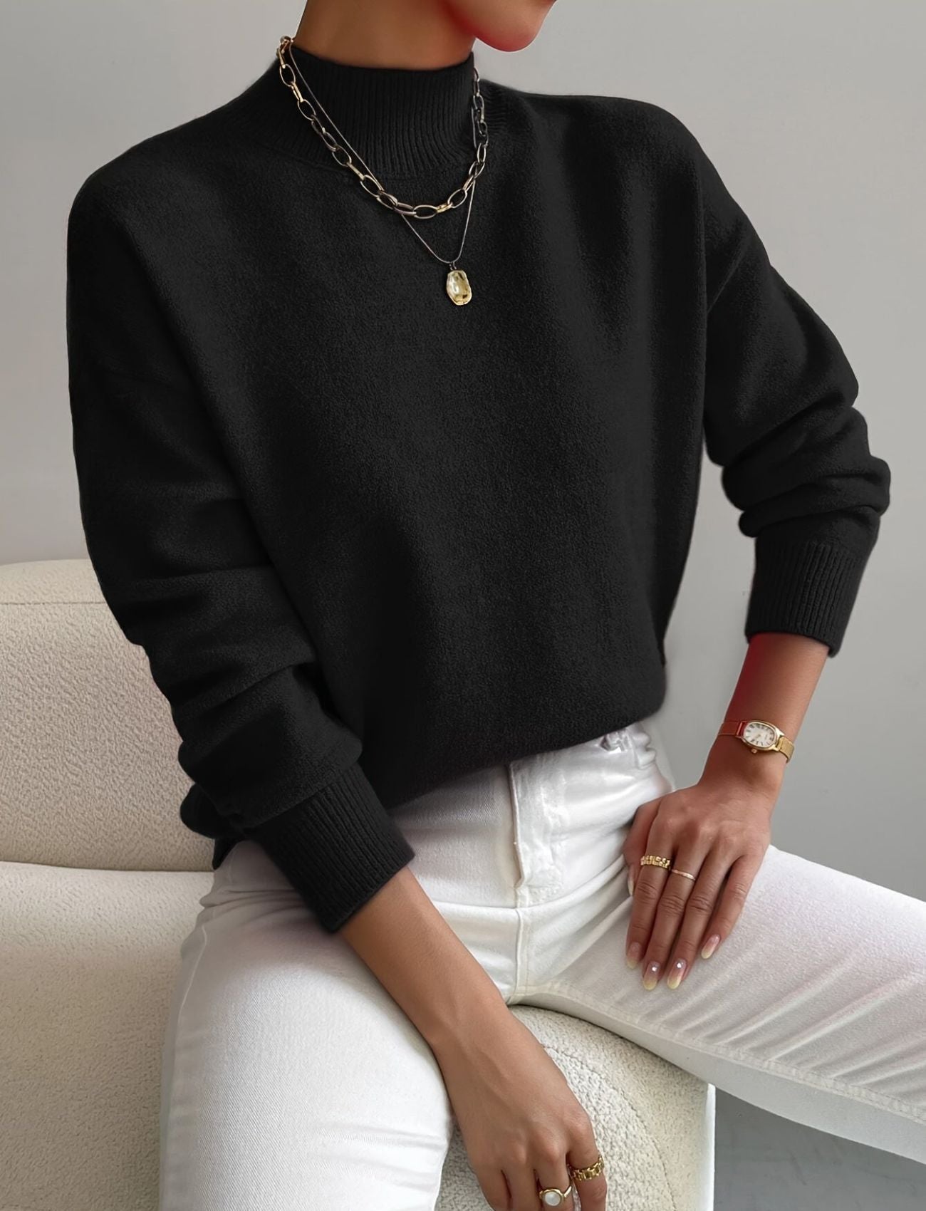 Ingrid™ - Elegant sweater med høj hals og god pasform