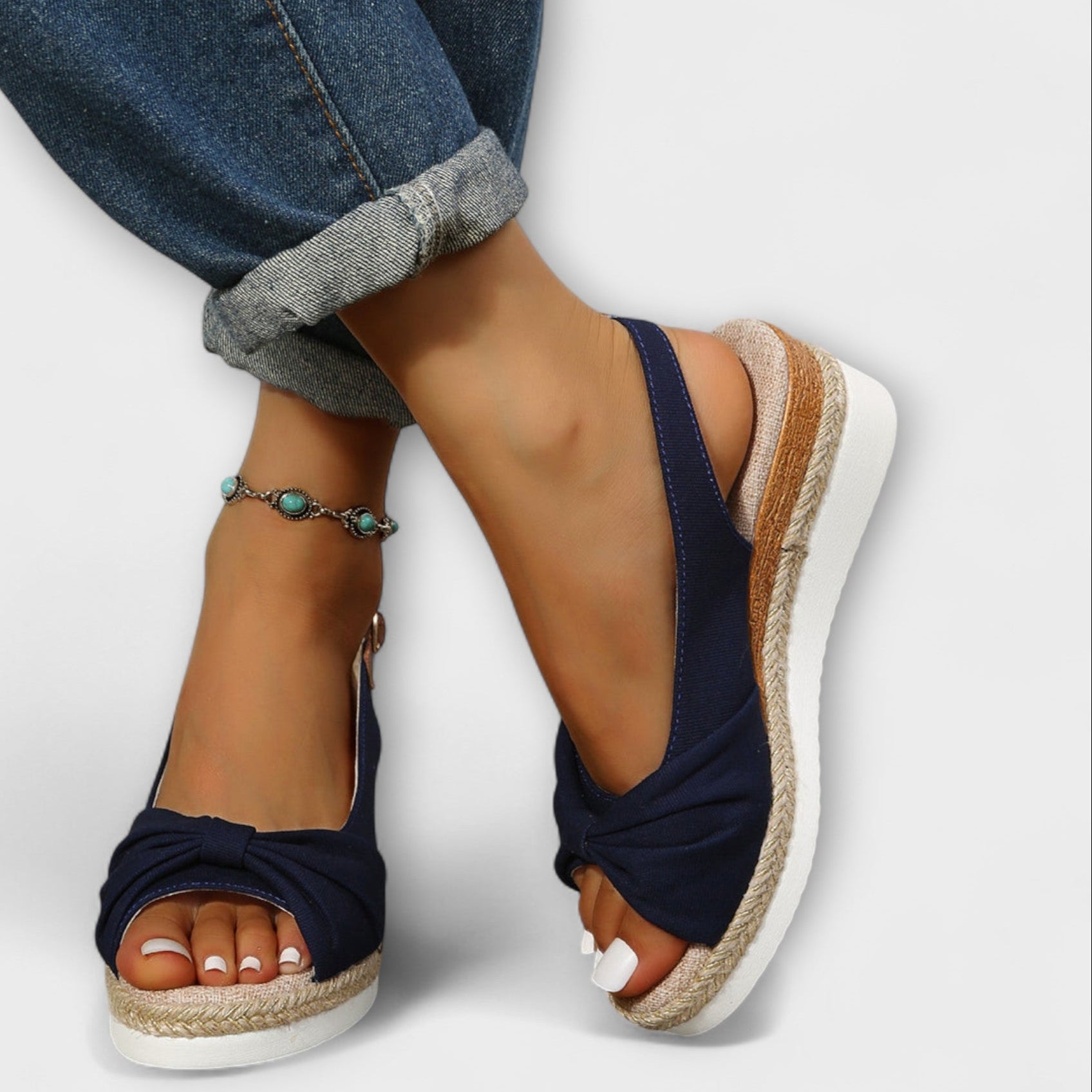 Sommer sandaler med dekorativ sløjfe