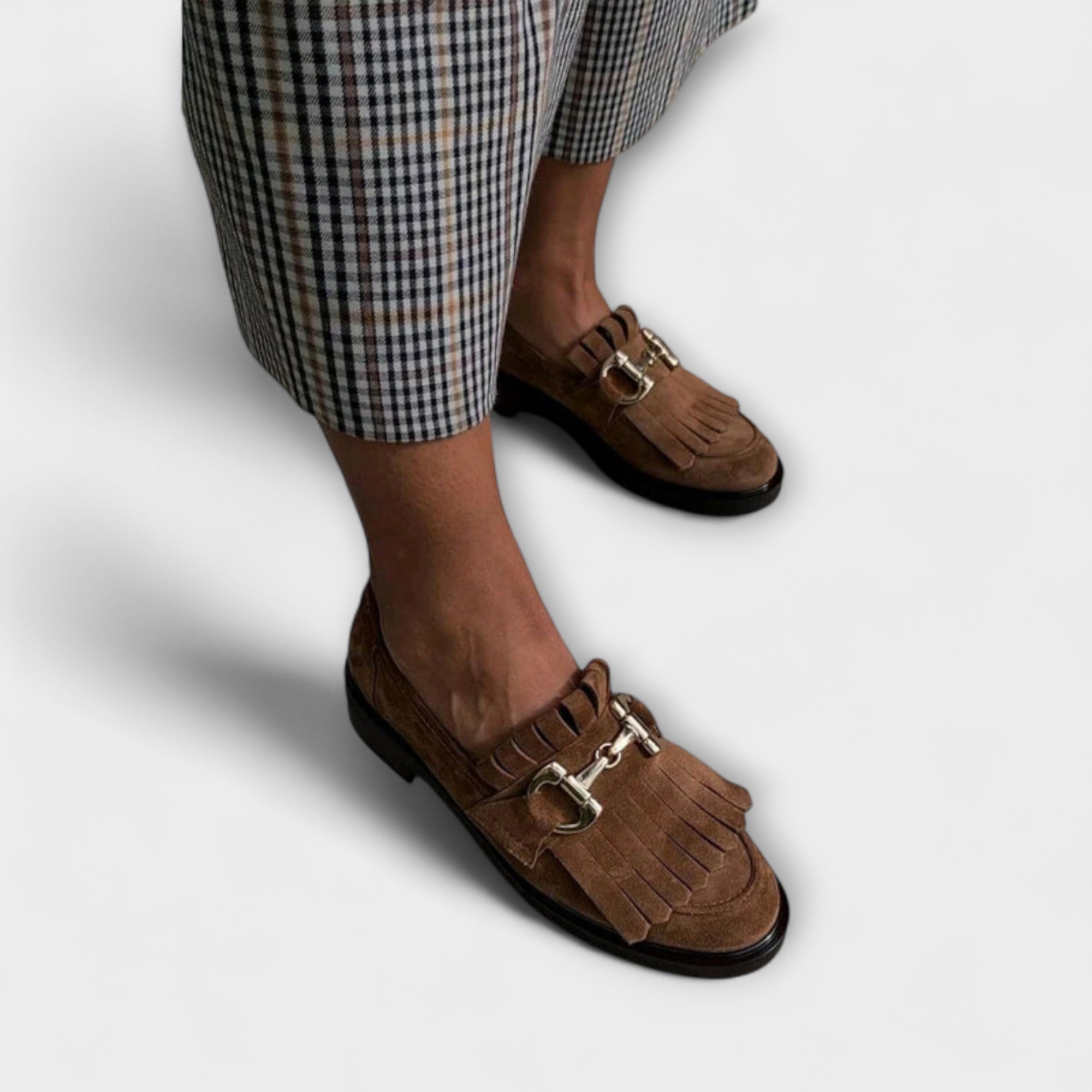 Fleur – Brune slip-on loafers med rund tå