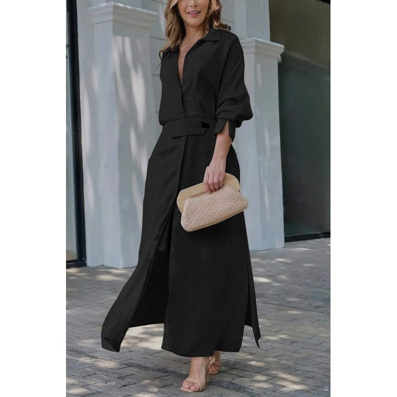 Jeanette™ | Maxikjole med V-hals