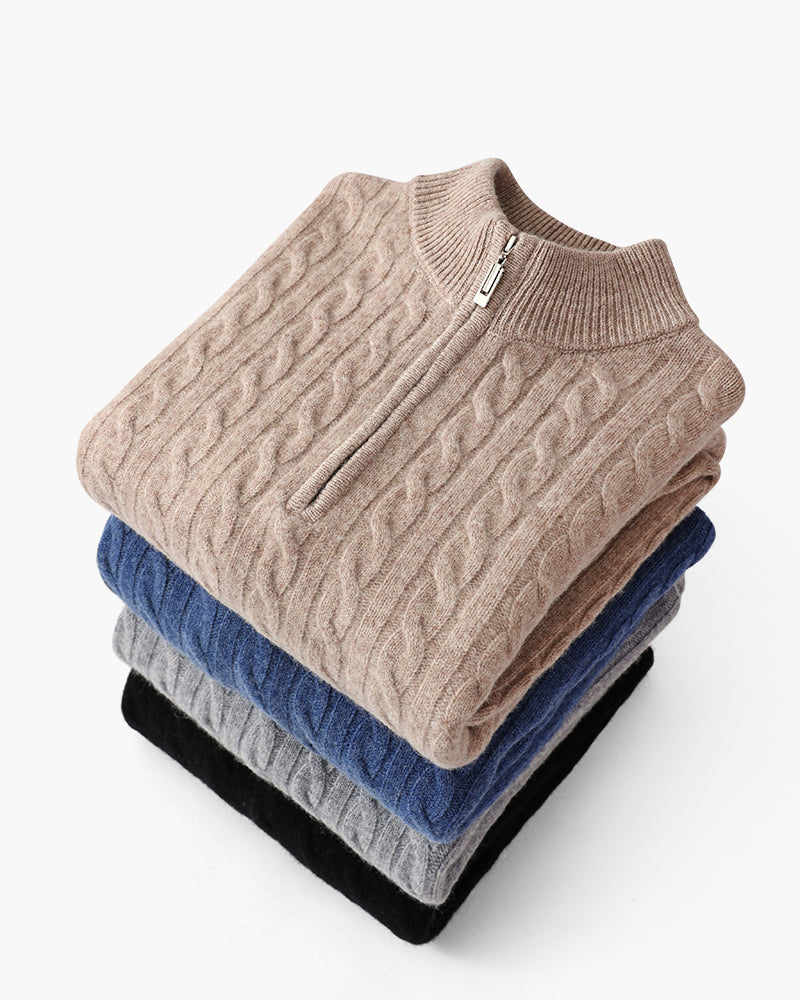 Larsen™ | 100% Cashmere Vævet Halv Lynlås