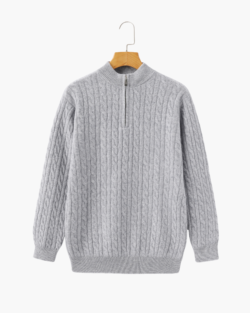 Larsen™ | 100% Cashmere Vævet Halv Lynlås