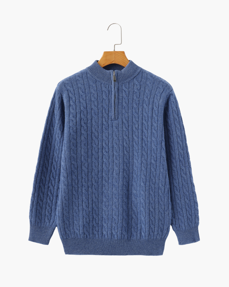 Larsen™ | 100% Cashmere Vævet Halv Lynlås