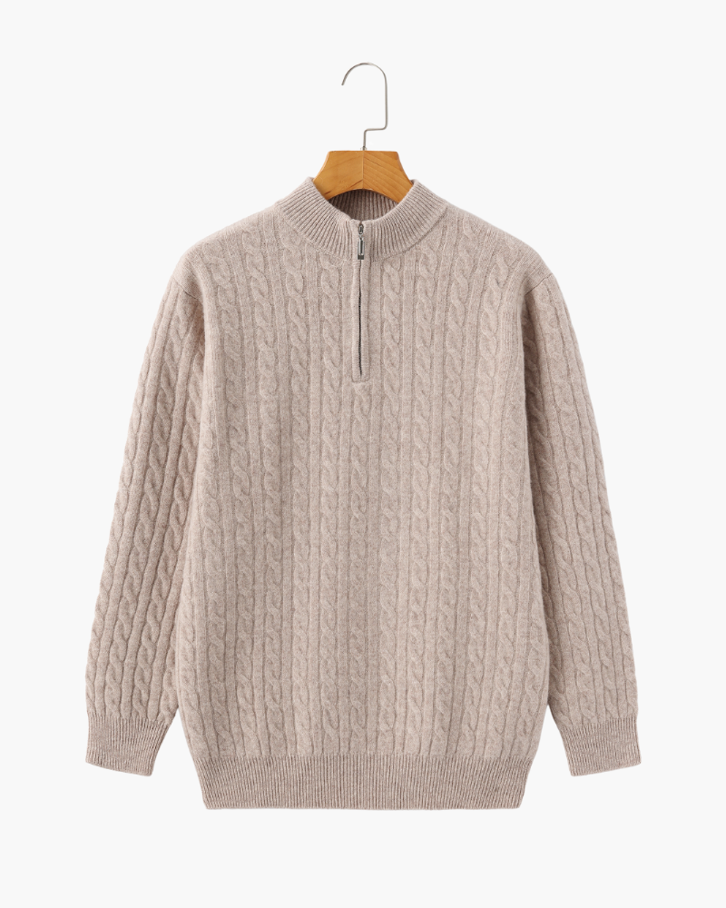 Larsen™ | 100% Cashmere Vævet Halv Lynlås