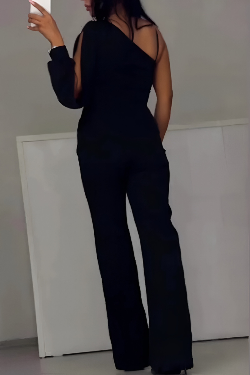 Artemis | Elegant jumpsuit med én skulder og glitterdetaljer