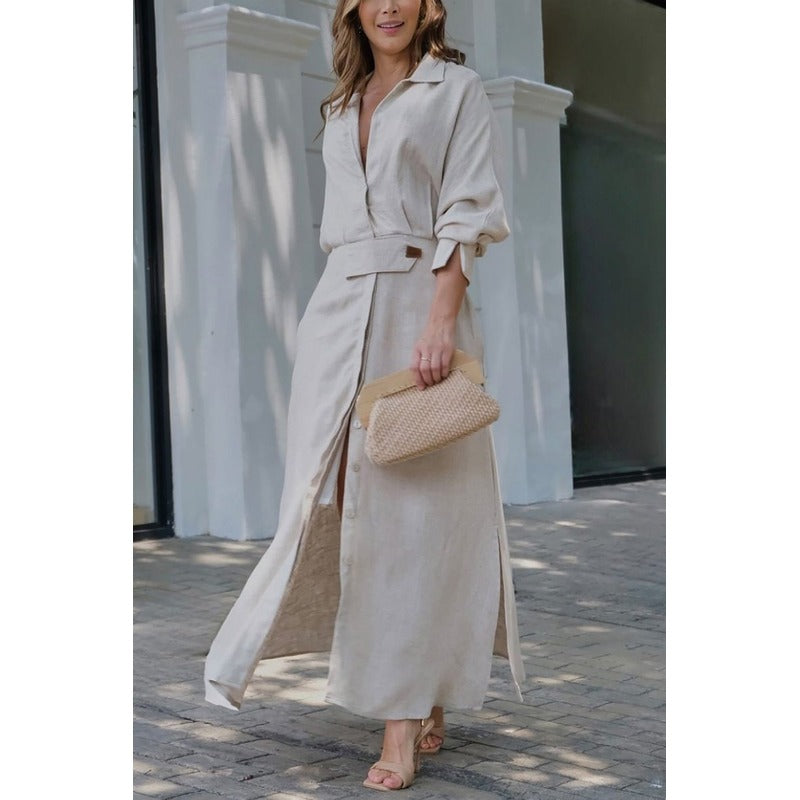 Jeanette™ | Maxikjole med V-hals